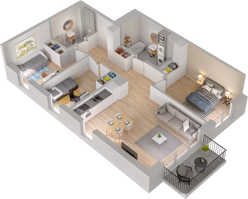 4 pokoje, mieszkanie 74,57 m², piętro 2, oferta nr WW/B5/27, Welocity Wiczlino, Gdynia, Chwarzno-Wiczlino, ul. Jana Kazimierza