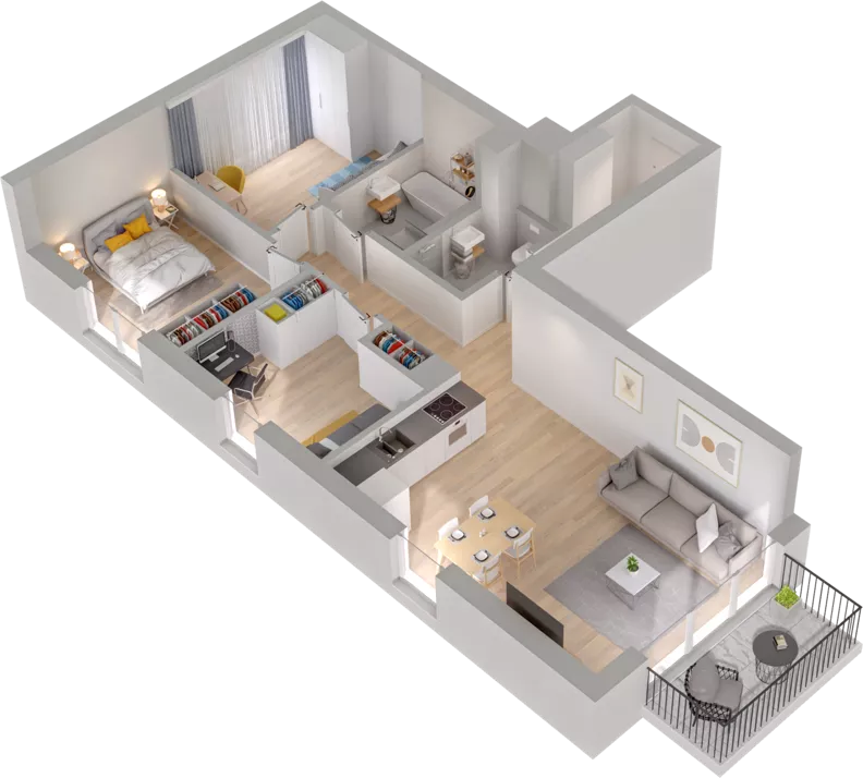 4 pokoje, mieszkanie 73,46 m², piętro 2, oferta nr WW/B5/33, Welocity Wiczlino, Gdynia, Chwarzno-Wiczlino, ul. Jana Kazimierza
