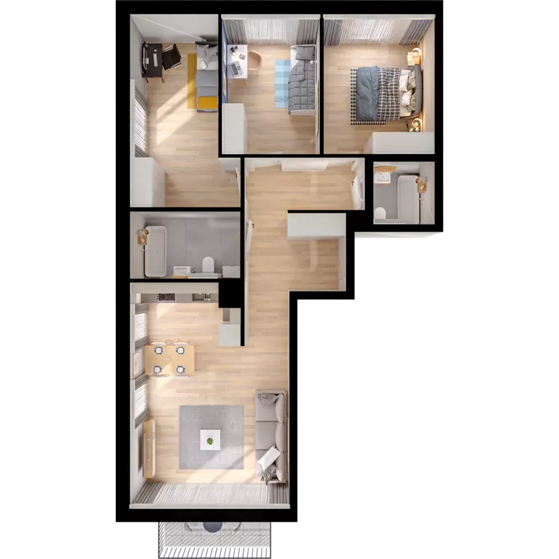 4 pokoje, mieszkanie 77,81 m², piętro 2, oferta nr WW/JK14/37, Welocity Wiczlino, Gdynia, Chwarzno-Wiczlino, ul. Jana Kazimierza