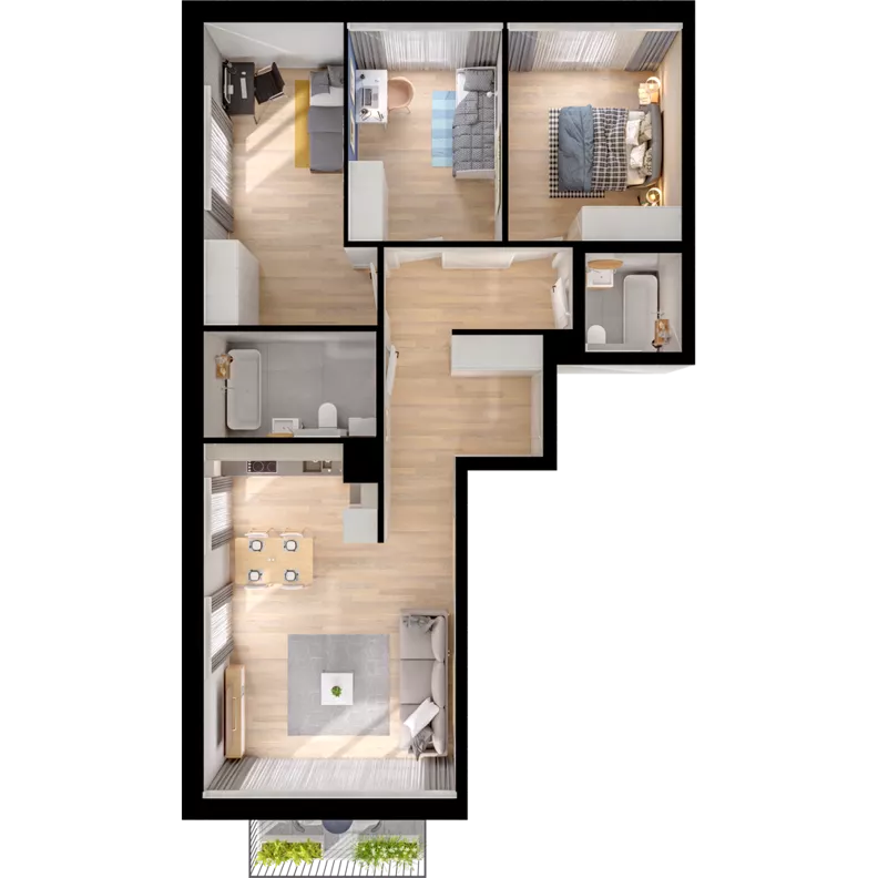 4 pokoje, mieszkanie 77,81 m², piętro 3, oferta nr WW/JK14/51, Welocity Wiczlino, Gdynia, Chwarzno-Wiczlino, ul. Jana Kazimierza