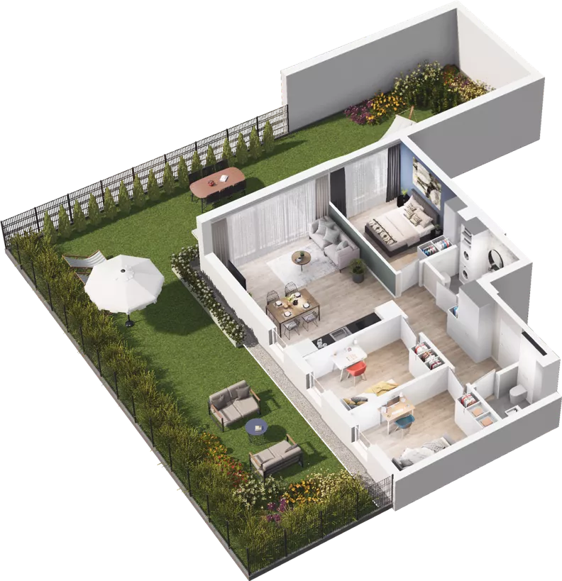 4 pokoje, mieszkanie 74,57 m², parter, oferta nr WW/B1/3, Welocity Wiczlino, Gdynia, Chwarzno-Wiczlino, ul. Jana Kazimierza