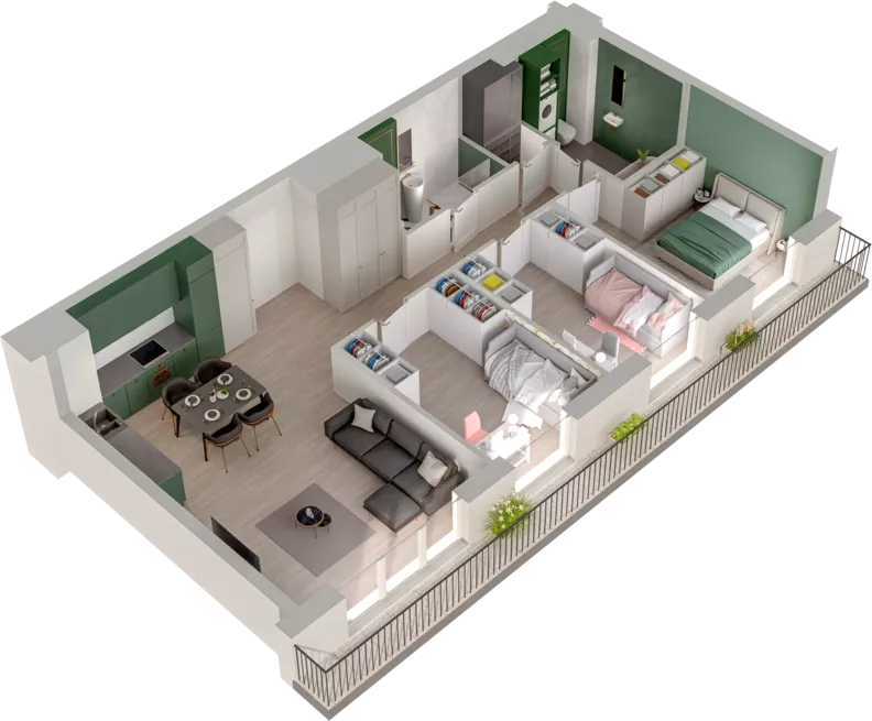 4 pokoje, mieszkanie 79,43 m², piętro 4, oferta nr WO/P3/57, Wiszące Ogrody, Gdańsk, Jasień, Kiełpinek, ul. Przytulna