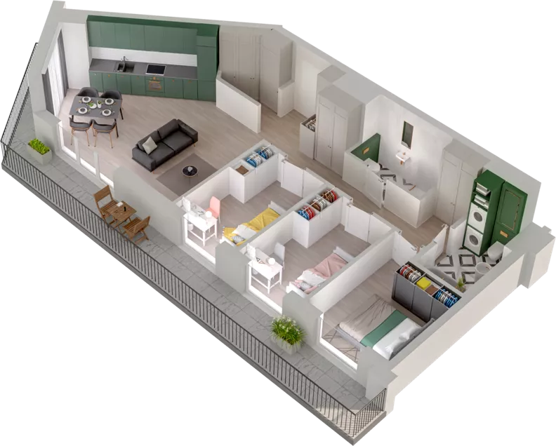 4 pokoje, mieszkanie 77,06 m², piętro 5, oferta nr WO/P3/70, Wiszące Ogrody, Gdańsk, Jasień, Kiełpinek, ul. Przytulna