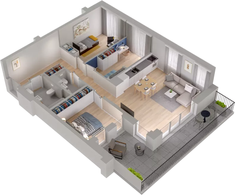 4 pokoje, mieszkanie 78,89 m², parter, oferta nr WO/P1/3, Wiszące Ogrody, Gdańsk, Jasień, Kiełpinek, ul. Przytulna