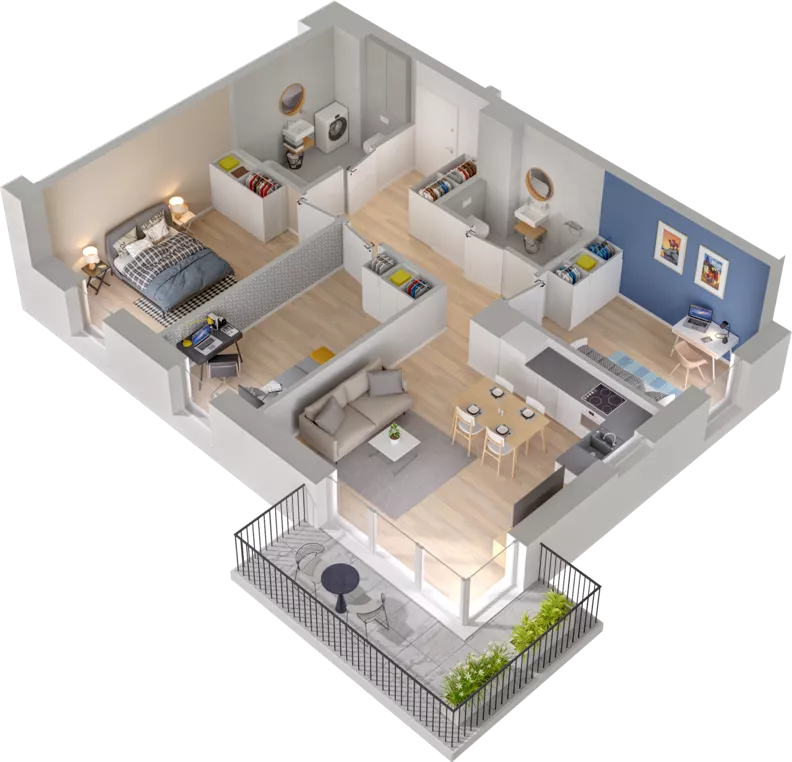 4 pokoje, mieszkanie 69,66 m², piętro 1, oferta nr WO/P1/13, Wiszące Ogrody, Gdańsk, Jasień, Kiełpinek, ul. Przytulna
