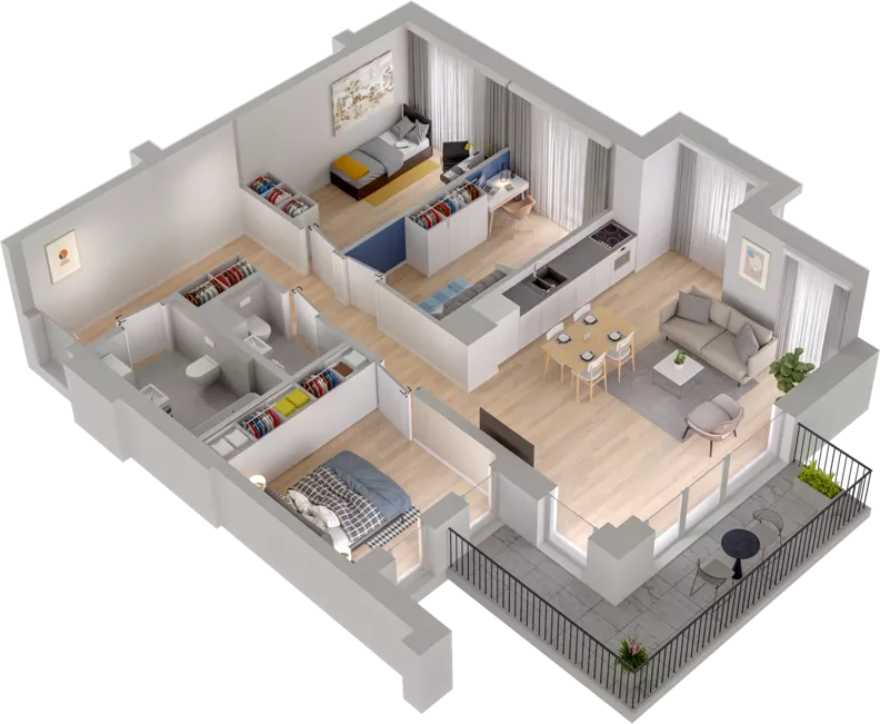 4 pokoje, mieszkanie 80,32 m², piętro 3, oferta nr WO/P1/25, Wiszące Ogrody, Gdańsk, Jasień, Kiełpinek, ul. Przytulna