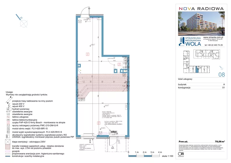 Lokal użytkowy 78,06 m², oferta nr U8, NOVA RADIOWA - lokale użytkowe, Warszawa, Bemowo, Bemowo-Lotnisko, ul. Wrocławska róg Radiowej