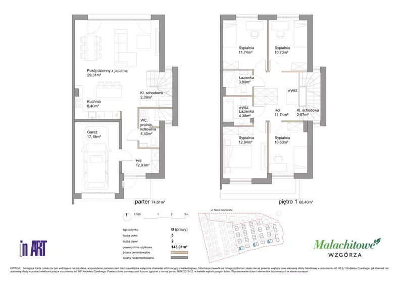 Dom 143,01 m², oferta nr 35A2, Malachitowe Wzgórza etap IV, Gdańsk, Kokoszki, ul. Malachitowa
