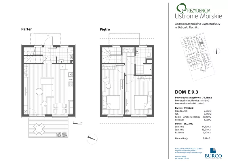 3 pokoje, apartament 75,58 m², parter, oferta nr E9.3, Rezydencja Ustronie Morskie, Ustronie Morskie, ul. Zachodnia