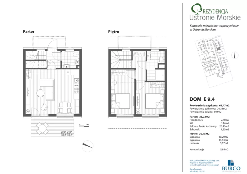 3 pokoje, mieszkanie 64,47 m², parter, oferta nr E9.4, Rezydencja Ustronie Morskie, Ustronie Morskie, ul. Zachodnia