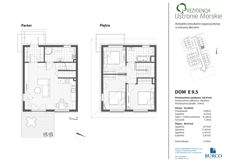 Dom 83,91 m², oferta nr E9.5, Rezydencja Ustronie Morskie - domy szeregowe z ogrodem i basenem, Ustronie Morskie, ul. Zachodnia