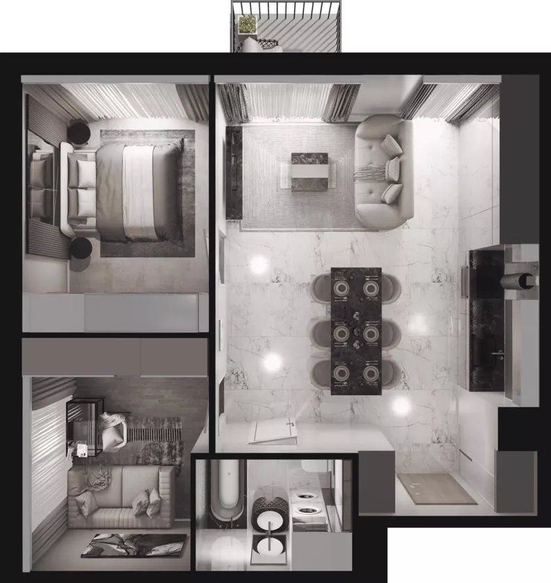 3 pokoje, mieszkanie 55,27 m², piętro 1, oferta nr A.1.9, Jabłonova, Piaseczno, ul. Jabłoniowa