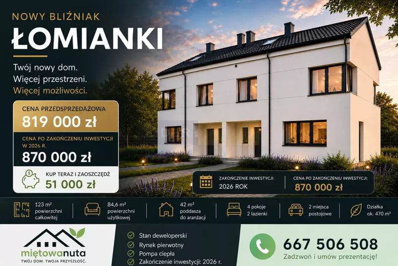 Dom 123,00 m², oferta nr , 7197/2145/ODS, Łomianki