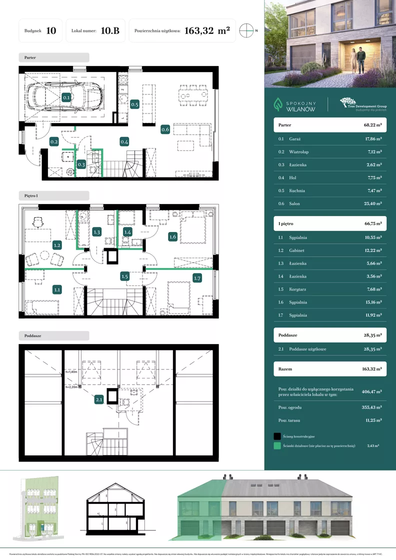 Dom 163,32 m², oferta nr 10.B, Spokojny Wilanów, Warszawa, Wilanów, Zawady, ul. Ruczaj