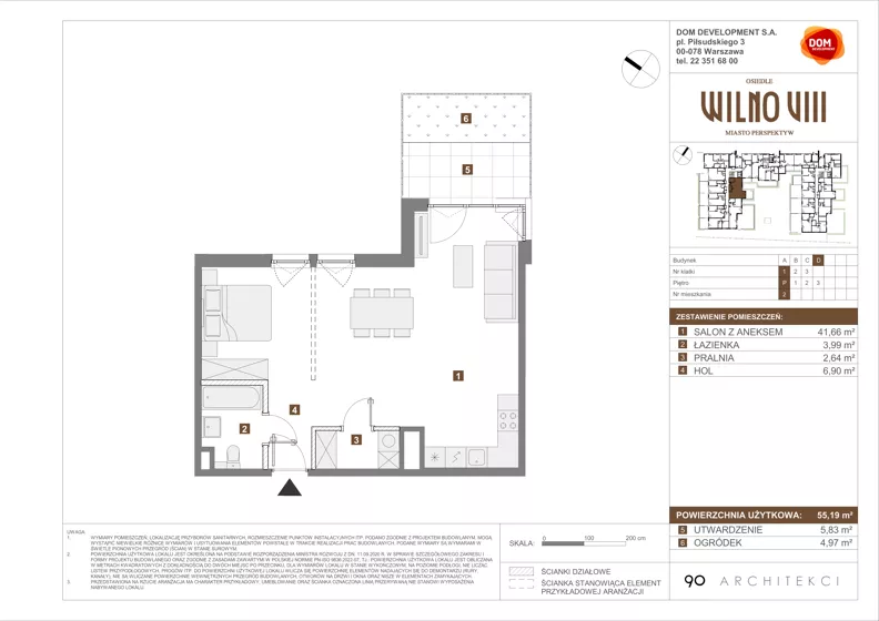 1 pokój, mieszkanie 55,19 m², parter, oferta nr D/2, Osiedle Wilno 8.1.2, Warszawa, Targówek, Elsnerów, ul. Bukowiecka