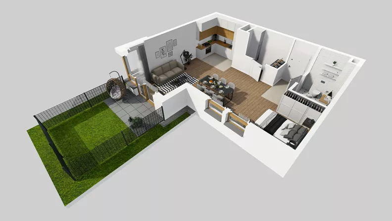 1 pokój, mieszkanie 55,19 m², parter, oferta nr D/2, Osiedle Wilno 8.1.2, Warszawa, Targówek, Elsnerów, ul. Bukowiecka