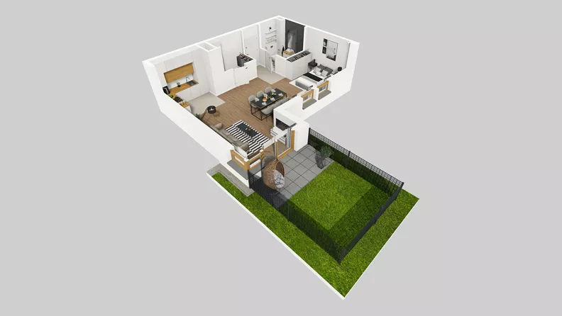 1 pokój, mieszkanie 55,19 m², parter, oferta nr D/2, Osiedle Wilno 8.1.2, Warszawa, Targówek, Elsnerów, ul. Bukowiecka