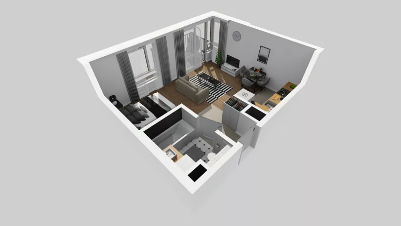 1 pokój, mieszkanie 34,90 m², piętro 1, oferta nr D/11, Osiedle Wilno 8.1.2, Warszawa, Targówek, Elsnerów, ul. Bukowiecka