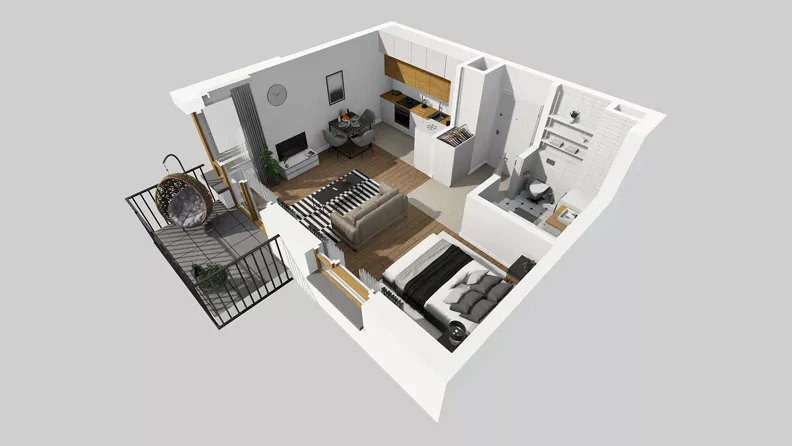 1 pokój, mieszkanie 34,90 m², piętro 1, oferta nr D/11, Osiedle Wilno 8.1.2, Warszawa, Targówek, Elsnerów, ul. Bukowiecka