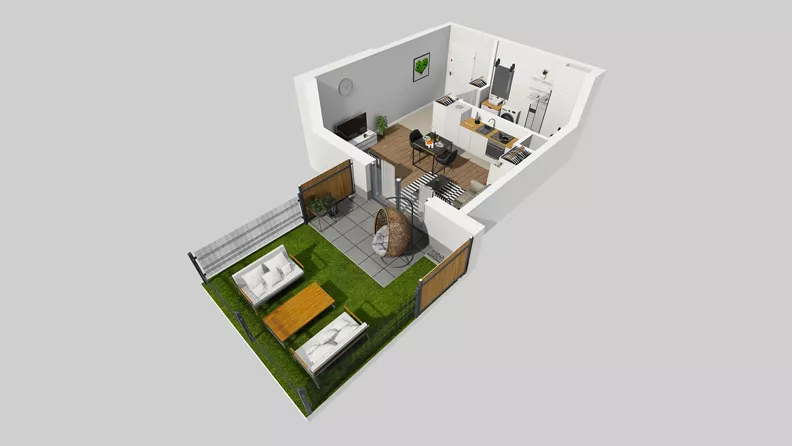 1 pokój, mieszkanie 26,57 m², parter, oferta nr B/2, Metro Zachód 8 bud. B i D, Warszawa, Bemowo, Chrzanów, ul. Szeligowska
