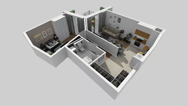 2 pokoje, mieszkanie 49,84 m², parter, oferta nr A/2, Osiedle Park Świetlików, Wrocław, Maślice, Aleja Śliwowa 21