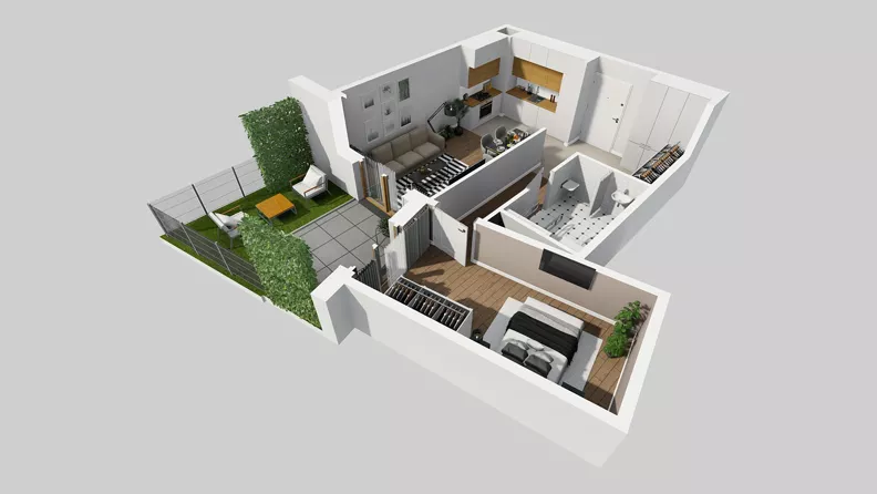 2 pokoje, mieszkanie 49,84 m², parter, oferta nr A/2, Osiedle Park Świetlików, Wrocław, Maślice, Aleja Śliwowa 21