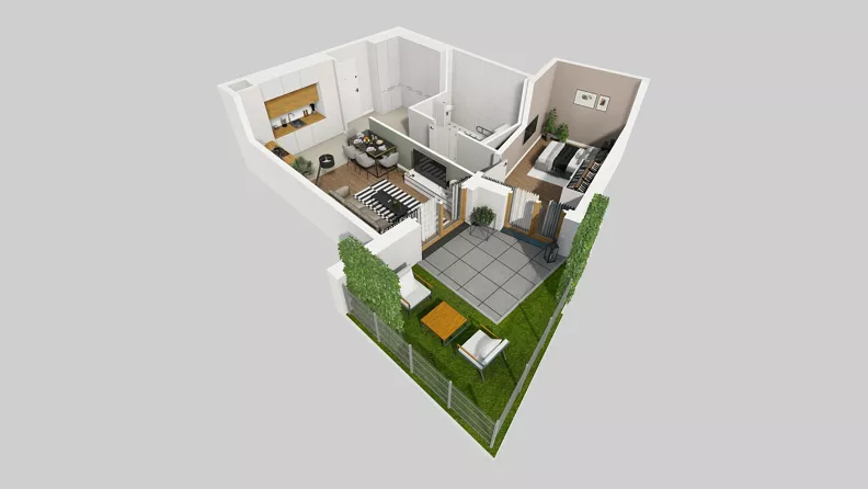 2 pokoje, mieszkanie 49,84 m², parter, oferta nr A/2, Osiedle Park Świetlików, Wrocław, Maślice, Aleja Śliwowa 21