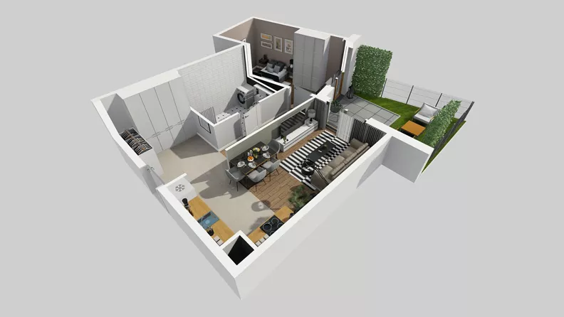 2 pokoje, mieszkanie 49,84 m², parter, oferta nr A/2, Osiedle Park Świetlików, Wrocław, Maślice, Aleja Śliwowa 21