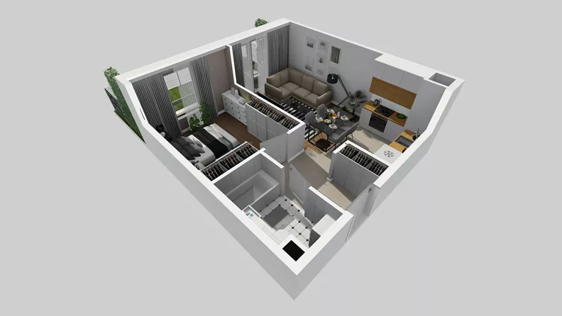 2 pokoje, mieszkanie 39,28 m², parter, oferta nr A/5, Osiedle Park Świetlików, Wrocław, Maślice, Aleja Śliwowa 21