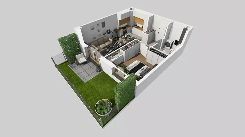 2 pokoje, mieszkanie 39,28 m², parter, oferta nr A/5, Osiedle Park Świetlików, Wrocław, Maślice, Aleja Śliwowa 21