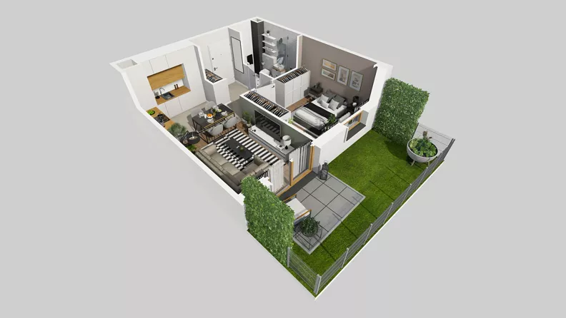 2 pokoje, mieszkanie 39,28 m², parter, oferta nr A/5, Osiedle Park Świetlików, Wrocław, Maślice, Aleja Śliwowa 21