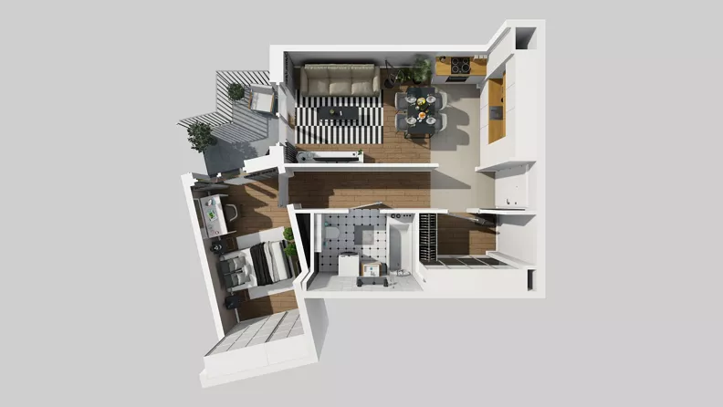 2 pokoje, mieszkanie 49,46 m², piętro 1, oferta nr A/8, Osiedle Park Świetlików, Wrocław, Maślice, Aleja Śliwowa 21