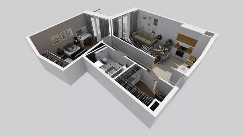 2 pokoje, mieszkanie 49,46 m², piętro 1, oferta nr A/8, Osiedle Park Świetlików, Wrocław, Maślice, Aleja Śliwowa 21