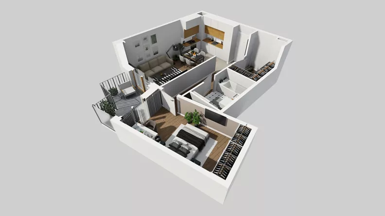 2 pokoje, mieszkanie 49,46 m², piętro 1, oferta nr A/8, Osiedle Park Świetlików, Wrocław, Maślice, Aleja Śliwowa 21