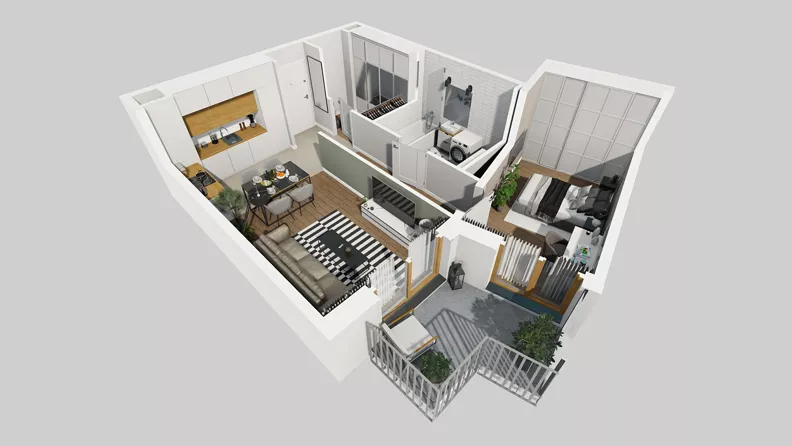 2 pokoje, mieszkanie 49,46 m², piętro 1, oferta nr A/8, Osiedle Park Świetlików, Wrocław, Maślice, Aleja Śliwowa 21