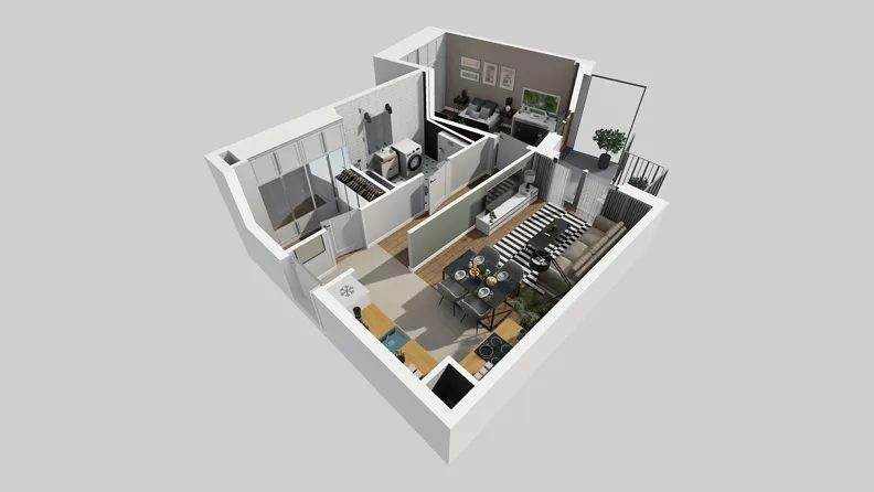 2 pokoje, mieszkanie 49,46 m², piętro 2, oferta nr A/14, Osiedle Park Świetlików, Wrocław, Maślice, Aleja Śliwowa 21