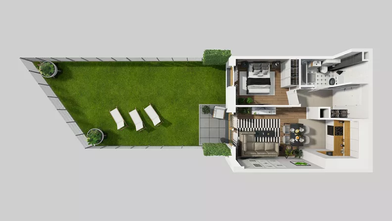2 pokoje, mieszkanie 37,74 m², parter, oferta nr A/20, Osiedle Park Świetlików, Wrocław, Maślice, Aleja Śliwowa 21