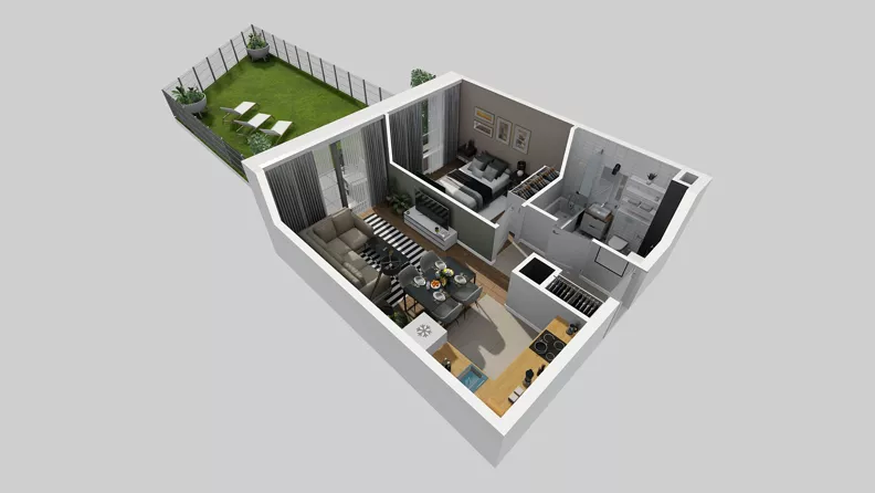 2 pokoje, mieszkanie 37,74 m², parter, oferta nr A/20, Osiedle Park Świetlików, Wrocław, Maślice, Aleja Śliwowa 21