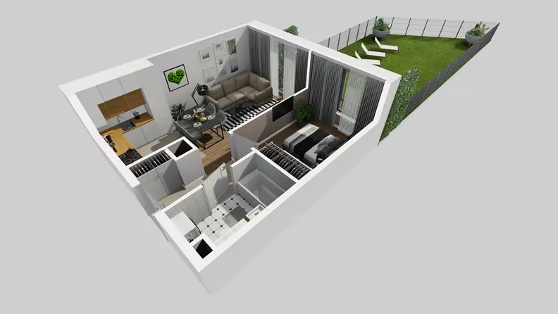 2 pokoje, mieszkanie 37,74 m², parter, oferta nr A/20, Osiedle Park Świetlików, Wrocław, Maślice, Aleja Śliwowa 21
