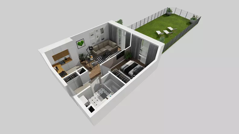 2 pokoje, mieszkanie 36,13 m², parter, oferta nr A/21, Osiedle Park Świetlików, Wrocław, Maślice, Aleja Śliwowa 21