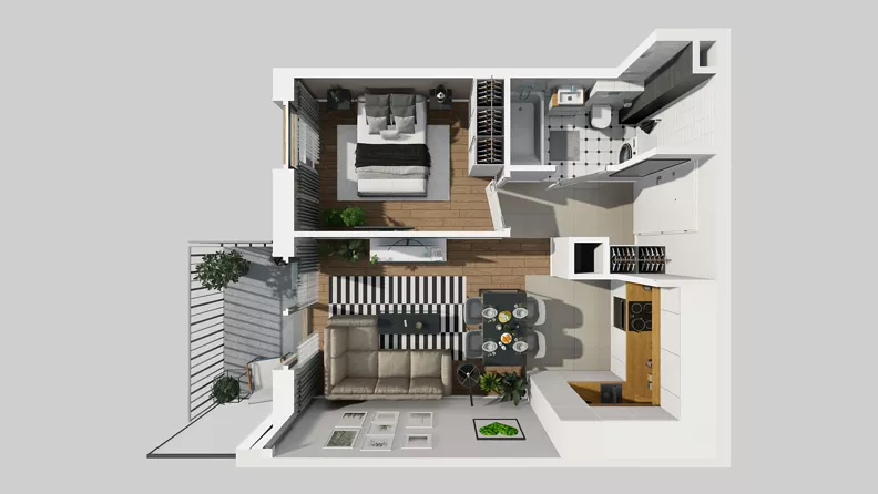 2 pokoje, mieszkanie 37,74 m², piętro 1, oferta nr A/24, Osiedle Park Świetlików, Wrocław, Maślice, Aleja Śliwowa 21