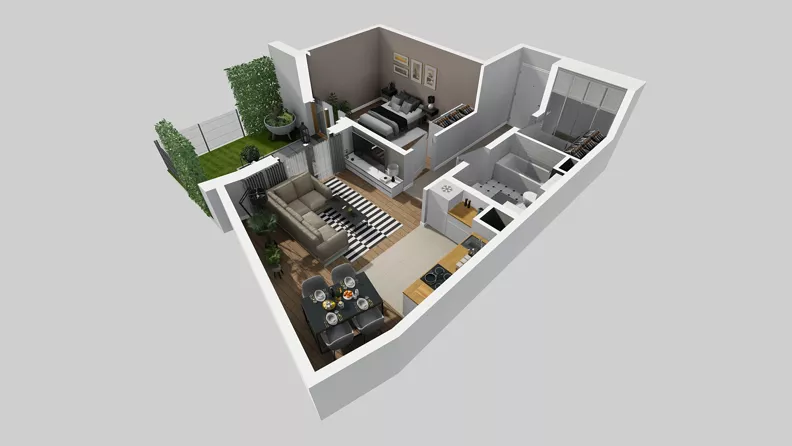 2 pokoje, mieszkanie 50,14 m², parter, oferta nr A/35, Osiedle Park Świetlików, Wrocław, Maślice, Aleja Śliwowa 21