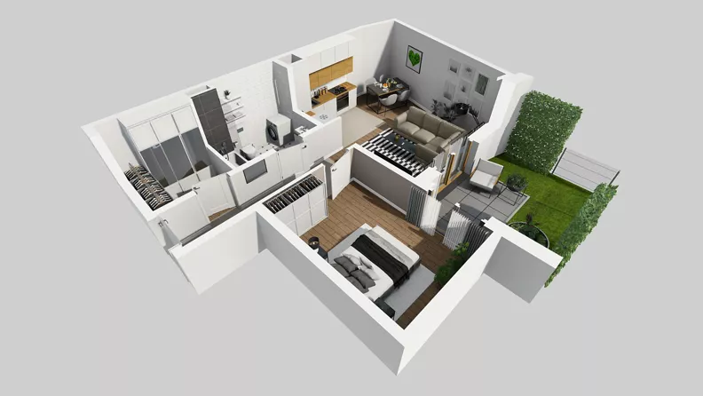 2 pokoje, mieszkanie 50,14 m², parter, oferta nr A/35, Osiedle Park Świetlików, Wrocław, Maślice, Aleja Śliwowa 21