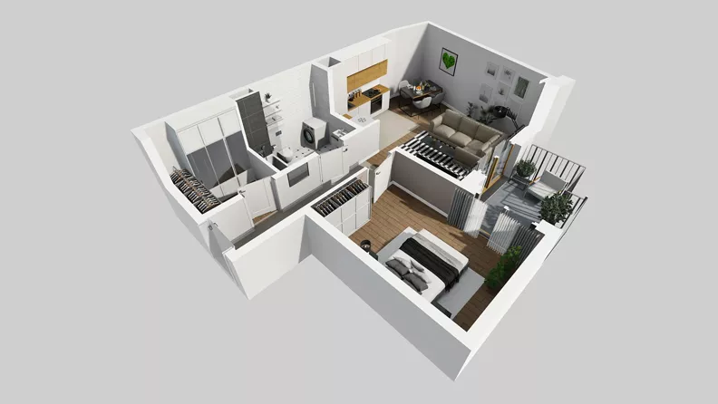 2 pokoje, mieszkanie 50,14 m², piętro 1, oferta nr A/40, Osiedle Park Świetlików, Wrocław, Maślice, Aleja Śliwowa 21