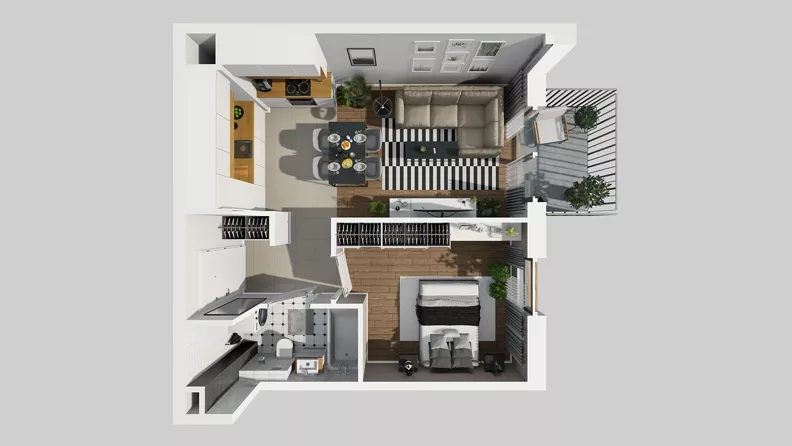 2 pokoje, mieszkanie 40,08 m², piętro 2, oferta nr A/42, Osiedle Park Świetlików, Wrocław, Maślice, Aleja Śliwowa 21