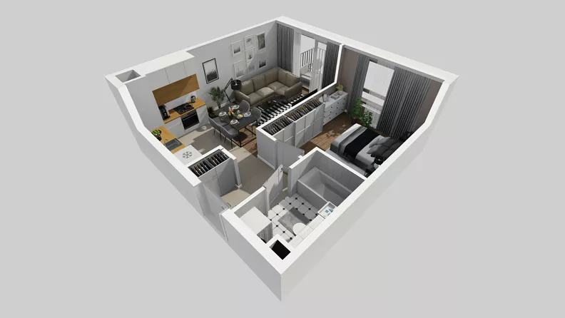 2 pokoje, mieszkanie 40,08 m², piętro 2, oferta nr A/42, Osiedle Park Świetlików, Wrocław, Maślice, Aleja Śliwowa 21