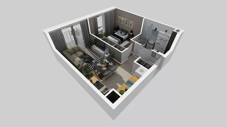 2 pokoje, mieszkanie 40,08 m², piętro 2, oferta nr A/42, Osiedle Park Świetlików, Wrocław, Maślice, Aleja Śliwowa 21