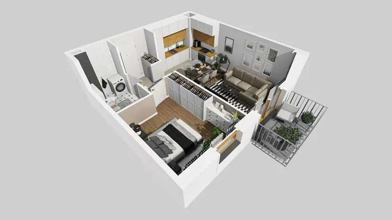 2 pokoje, mieszkanie 40,08 m², piętro 2, oferta nr A/42, Osiedle Park Świetlików, Wrocław, Maślice, Aleja Śliwowa 21