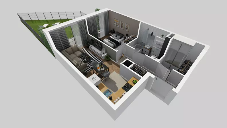 2 pokoje, mieszkanie 41,42 m², parter, oferta nr A/49, Osiedle Park Świetlików, Wrocław, Maślice, Aleja Śliwowa 21