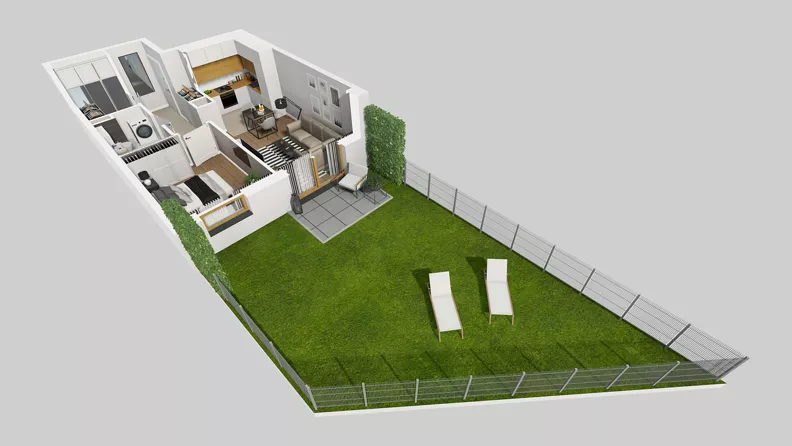 2 pokoje, mieszkanie 41,42 m², parter, oferta nr A/49, Osiedle Park Świetlików, Wrocław, Maślice, Aleja Śliwowa 21
